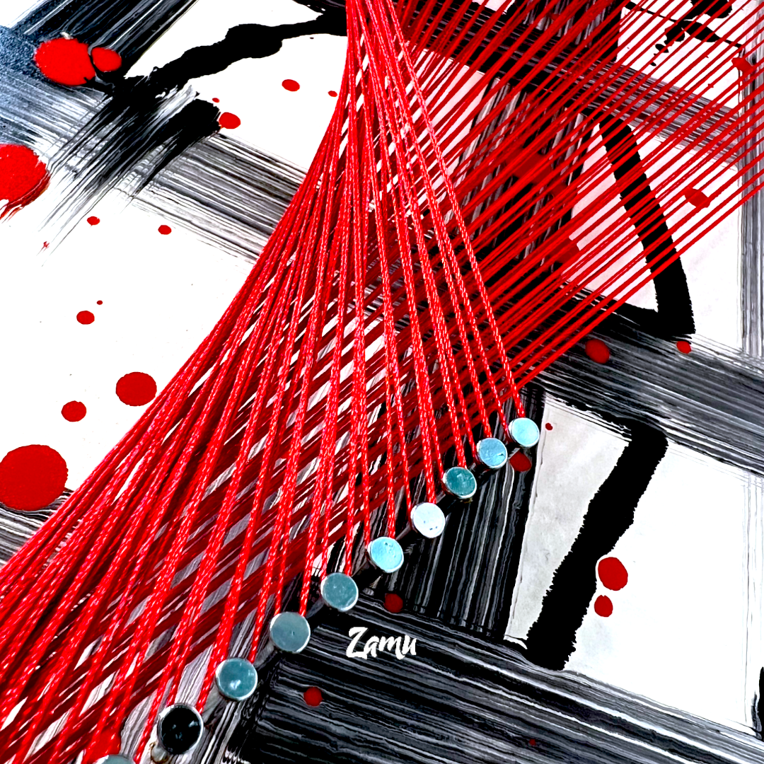 "Intricate and Bold: Abstract String Art for Modern Spaces"