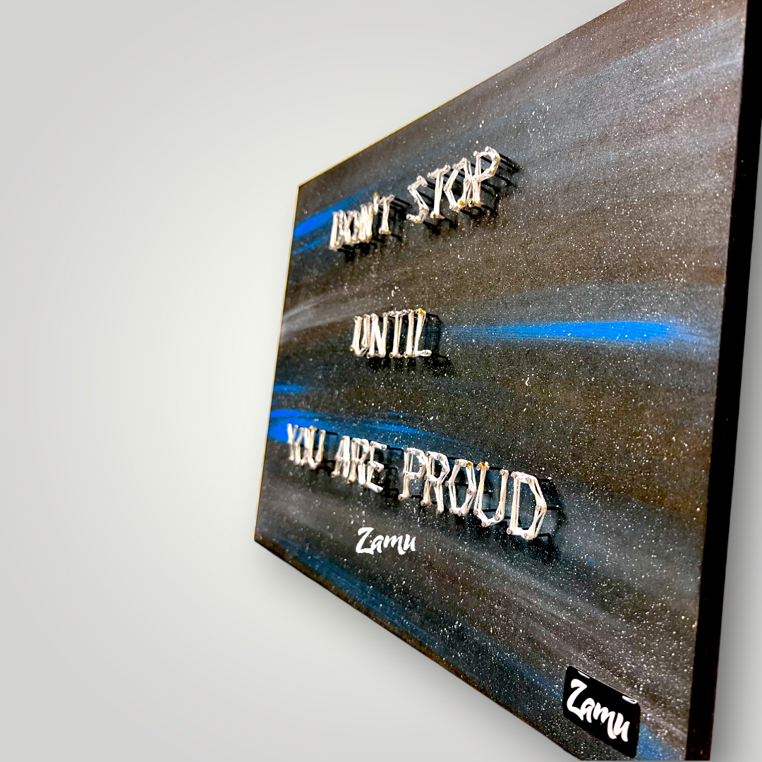 "Unleash Your Potential: "Don't Stop Until You Are Proud" String Art Masterpiece"